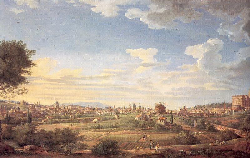 Panini, Giovanni Paolo View of Rome from Mt. Mario, In the Southeast Sweden oil painting art